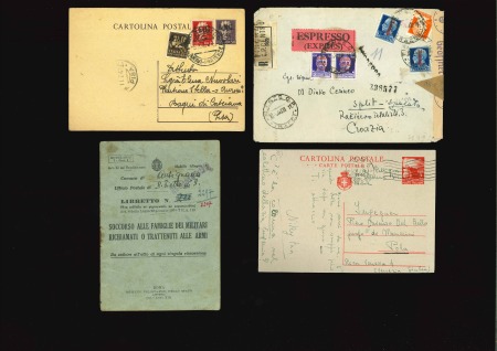 Stamp of Italy » Lotti e Collezioni Misti Dall'Armistizio alla Repubblica. Lotto misto composto da 39 lettere e documenti vari