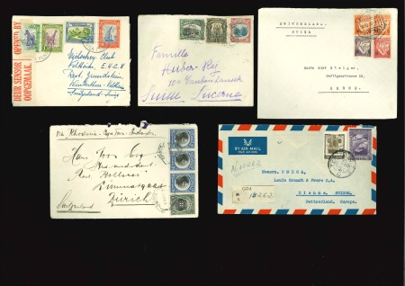 Portuguese Colonies: 1897-1955 Group of 20 covers all addressed to Switzerland,