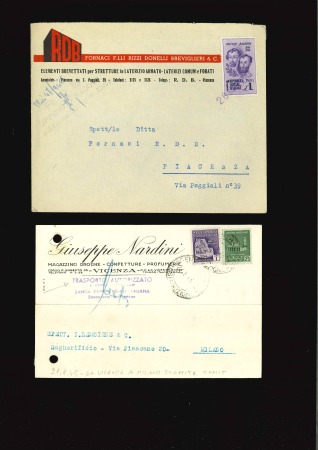 Stamp of Italy » Repubblica Sociale Italiana Cartolina e lettera trasportate dalla Banca Commerciale Italiana