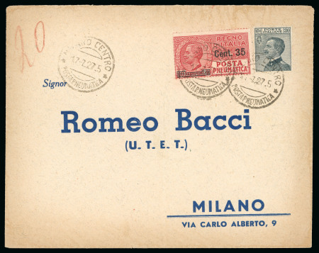 Stamp of Italy » Regno d'Italia » Posta Pneumatica Lettera doppio porto per città