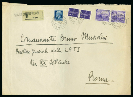 Stamp of Italy » Posta Militare » Guerra di Spagna Raccomandata di grande formato "Servizio Speciale M.I.S. (B)"
