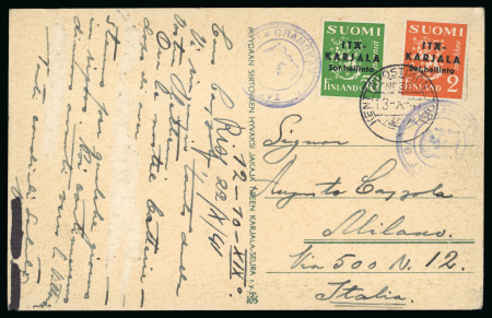 Stamp of Italy » Posta Militare » Seconda Guerra Mondiale Due cartoline inviate da un volontario italiano con le truppe finlandesi dal fronte nord della Russia