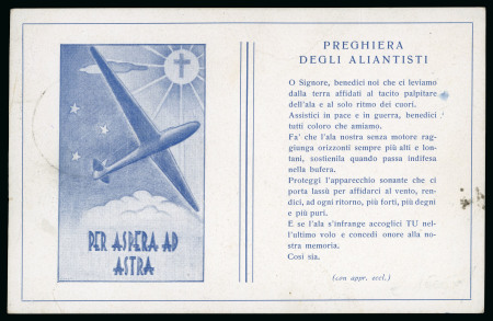 Stamp of Italy » Posta Militare » Seconda Guerra Mondiale Cartolina illustrata "Preghiera degli Aliantisti", solo due note