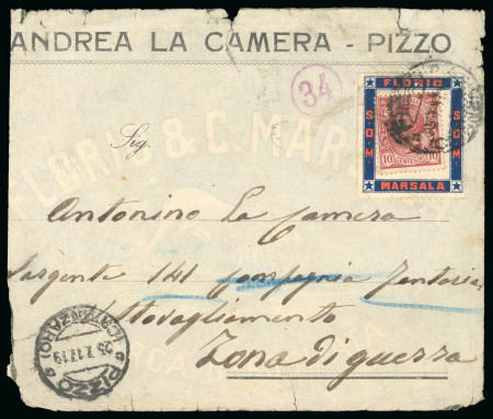 Stamp of Italy » Regno d'Italia » Pubblicitari Busta con10 c. "Leoni" su supporto pubblicitario
