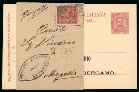 1893, due cartoline "Umberto" da 10 c. inviate come stampe