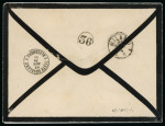 20pa blue and 1pi rose-red pair, all neatly tied or cancelled on envelope from Cairo