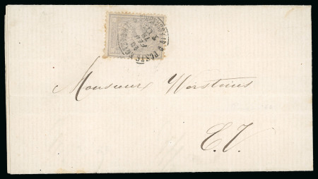10pa lilac-grey, tied on printed matter cover from the Tribunal de Première Instance sent locally