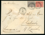 Stamp of Egypt » 1874 Bulaq 20pa slate gray and 1pi scarlet, tied on envelope from Cairo to Switzerland