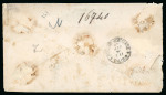 1pi scarlet, strip of three, tied on registered envelope from Mansura to Cairo