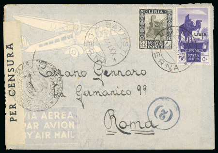 Stamp of Italy » Italian Colonies and Possessions » Libya 1941, lettera con il bollo "Battisti/Derna"
