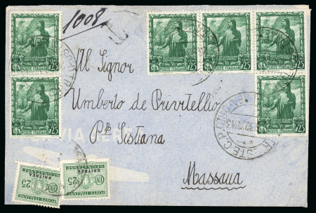 Stamp of Italy » Italian Colonies and Possessions » Eritrea Lettera dall'Italia tassata in arrivo con due segnatasse da 25 c.