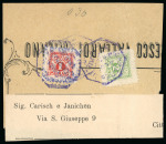 1897, Cooperativa Fattorini, serie completa da tre usati e due su frammento