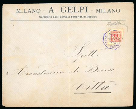 Stamp of Italy » Corrieri di Milano 1897 ca., Cooperativa Fattorini, lettera per città con 1 c.