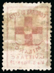 1897, Cooperativa G. Vitta & Co., 1 c. rosso, con indirizzo, prova ed esemplare nuovo