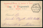Stamp of Italy » Corrieri di Milano 1900 ca., Cooperativa G. Vitta & Co., cartolina pubblicitaria ed etichetta