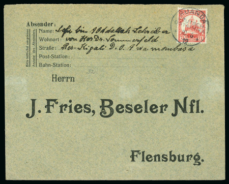 Stamp of Germany » German Colonies » German East Africa 1912 printed reply envelope rare Ruanda use