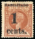 1898 1c on 1m orange-brown, third printing, position 3, mint