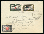 1933 (Jan 3) Cover from Rhodes to London, franked by,"Ventennale" 5c, 20c, 25c (2) and 50c