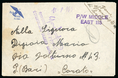 Stamp of British Occupation of Italian Colonies » Dodecanese 1943 (Sept) Mail from Italian military personnel in Leros carried by British submarine