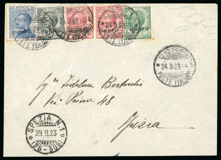 Stamp of Italy » Italian Occupations WWI » Corfu 1923 1923 (Sept 24) Cover franked at double rate 5c, 10c pair, 15c and 60c