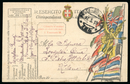 Stamp of Italy » Missions, Post Offices and Postal History Abroad » Austria 1919 The only free postage postcard recorded used by the Italian missions in Austria.