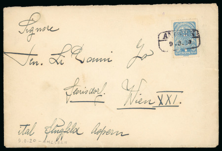 Stamp of Italy » Missions, Post Offices and Postal History Abroad » Austria 1919 Two covers from and to the Airfield of aspern with "Missione di Vienna-Collegamento Aereo Padova-Vienna-Praga" 