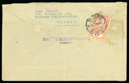 Stamp of Italy » Missions, Post Offices and Postal History Abroad » Hungary 1919 Cover from the Italian Military Mission in Budapest