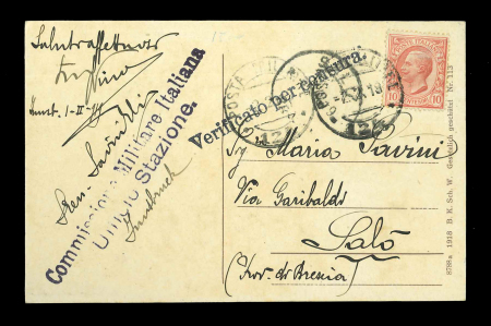 Stamp of Italy » Missions, Post Offices and Postal History Abroad » Austria 1919-20 Group of 9 items related to the Missioins in Vienna and Budapest, special courier Trieste-Vienna