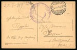 1919Two postcards from Warsaw to Italy with  "Missione Militare Italiana in Polonia" cachet