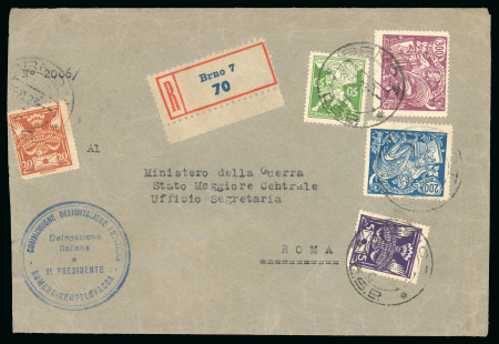 Stamp of Italy » Missions, Post Offices and Postal History Abroad » Romania 1923 (Nov 29) Registered cover from from the President of the Italian Delegation in the Boundary Commission between Romania and Czechoslovakia