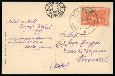 Stamp of Italy » Missions, Post Offices and Postal History Abroad » Albania 1923 Postcard from an Italian member of the Boundary Commission between Albania and Greece