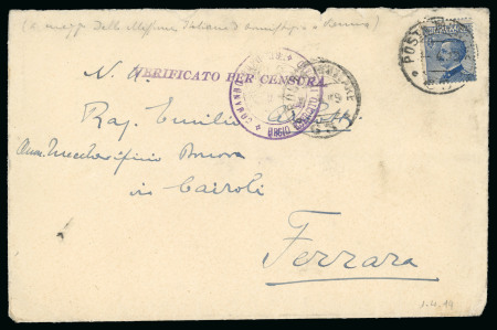 Stamp of Italy » Missions, Post Offices and Postal History Abroad » Austria 1919 (April 4-7) Two covers from Vienna to Ferrara, by courier to Italy and posted there in different locations 