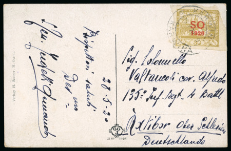 Stamp of Italy » Missions, Post Offices and Postal History Abroad » Plebiscite of Eastern Silesia 1920 Two postcards from an Italian soldier in Karwina and Oderbergm, one sent to Upper Silesia