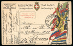 1920 (June 28) Italian military free-postage postcard from Teschen with military cds