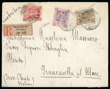 Stamp of Italy » Missions, Post Offices and Postal History Abroad » Plebiscite of Marienwerder 1920 Registered cover with inscription Commission Interalliée/De Gouvernement et de Plebiscite/De Marienwerder/(Prusse)"