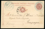1903 "Umberto" 10c stationery postcard cancelled by "Comando Truppe Italiane in/Cina" cds