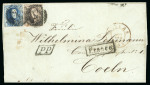 Stamp of Belgium 10c Brun et 20c bleu, deux lettres pour Cologne portant cet affranchissement