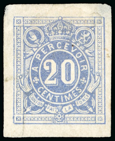 Stamp of Belgium » Timbres-Taxe 1870 10c et 20c non-dentelés, tirage spécial de la planche de Rothschild en couleurs adoptées,
