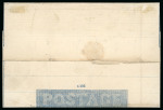 1840 (May 12) 2d Mulready lettersheet, forme1, stereo a105, sent from Boston to Spalding and cancelled by neat red MC