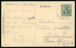 1913 (Jun 8) Picture postcard of the stadium with 5pf cancelled by "BERLIN / GRUNEWALD / DEUTSCHES / STADION" cds