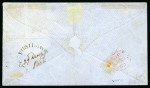 1859 (Dec 29) Envelope from Pusilawe to England with 1857-59 4d rose and 6d on blued paper