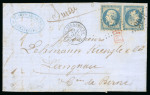 Stamp of France » Empire 1853-1862 1862, Lettre du 10 Septembre de Strasbourg (cachet de gare)