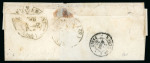 Stamp of France » Type Cérès de 1849-1850 1849, Cérès 20c noir, touché, sur lettre pour les