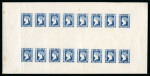 Stamp of India » 1854 Lithographs Spence 89-91 & 41-43: 1/2a se-tenant with 1a on lighter yellowish wove paper in three complete panes, in vermilion, blue and black