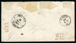 Stamp of Belgium 1861, Enveloppe pour Moscou affranchissement Médaillons 10 centimes x5 et 40 centimes