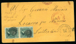 1868 Two single rate covers to Switzerland