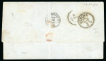 1867 (Nov 30). Cover from New York to Genoa, with 1861-62 1c and 10c (2), carried by French ship