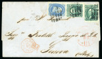 1867 (Nov 30). Cover from New York to Genoa, with 1861-62 1c and 10c (2), carried by French ship