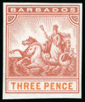 Stamp of Barbados 1892 Seal of Colonies 3d in 7 colour trials