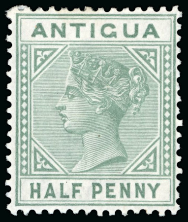 1882 1/2d dull green top left triangle detached variety